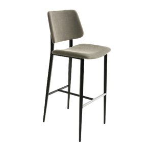 MIDJ - Barová židle JOE, čalouněná s dřevěným opěrákem