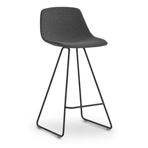 LAPALMA - Barová židle MIUNN nízká s ližinovou podnoží, čalouněná