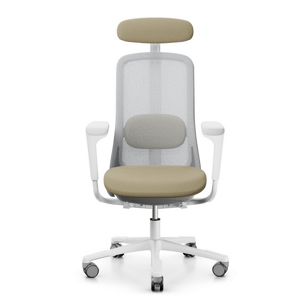 HÅG - Židle SOFI 7500 šedá s opěrkou hlavy a s područkami, nižší sedák