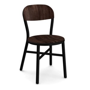 MAGIS - Židle PIPE s dřevěným sedákem - černá