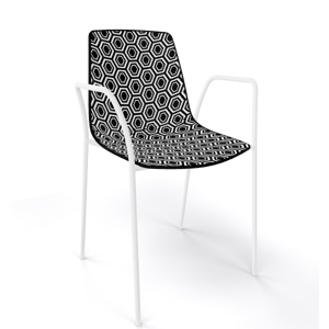 GABER - Židle ALHAMBRA TB, černobílá/bílá