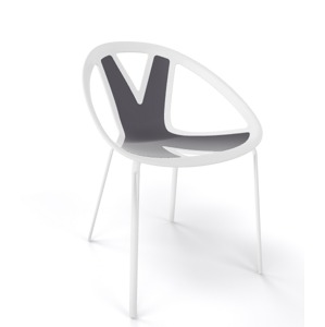 GABER - Židle EXTREME, tmavě šedá/bílá