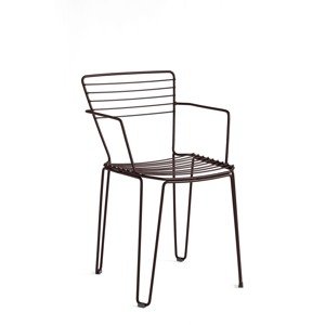 ISIMAR - Židle MENORCA s područkami - hnědá