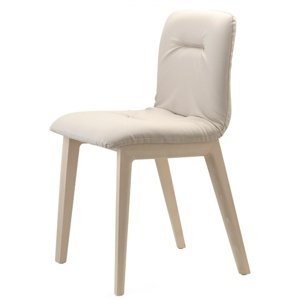 SCAB - Židle ALICE POP NATURAL - béžová koženka/dřevo