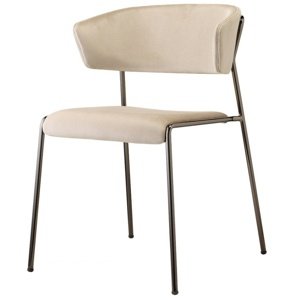 SCAB - Židle LISA s područkami - béžová/nikl