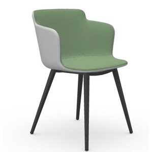 MIDJ - Plastová židle CALLA s čalouněným sedákem