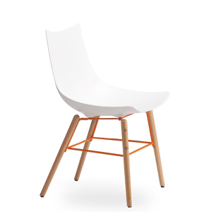 ROSSIN - Židle LUC plastová s dřevěnou podnoží