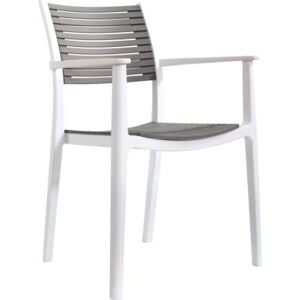 Stohovatelná židle Klikk bílá/šedá