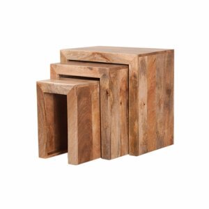 Odkládací stolky 3 ks Hina z mangového dřeva